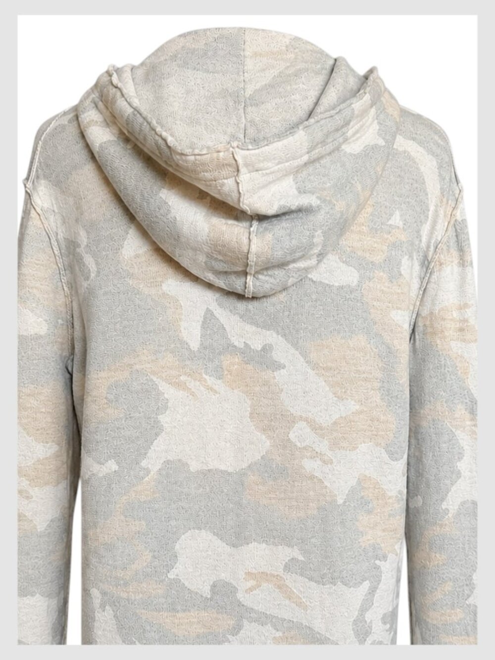 Zadig & Voltaire Camo Hoodie Beige Pullover Front Pocket M - Picture 7 of 10